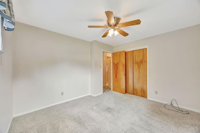 5505 Goldcrest Dr, Green Twp, OH 45238 - unfurnished bedroom with carpet, a closet, and a ceiling fan