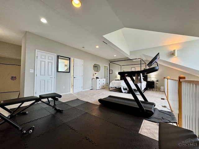 937 Monastery Unit B, Cincinnati, OH 45202 - workout room featuring carpet floors and recessed lighting
