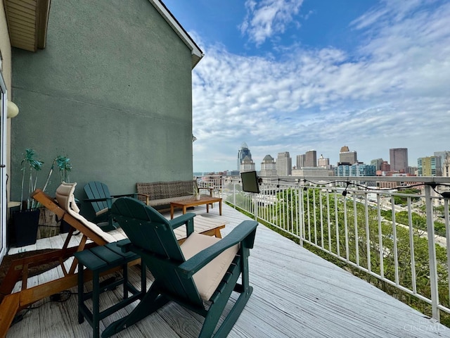 937 Monastery Unit B, Cincinnati, OH 45202 - wooden terrace with a skyline view