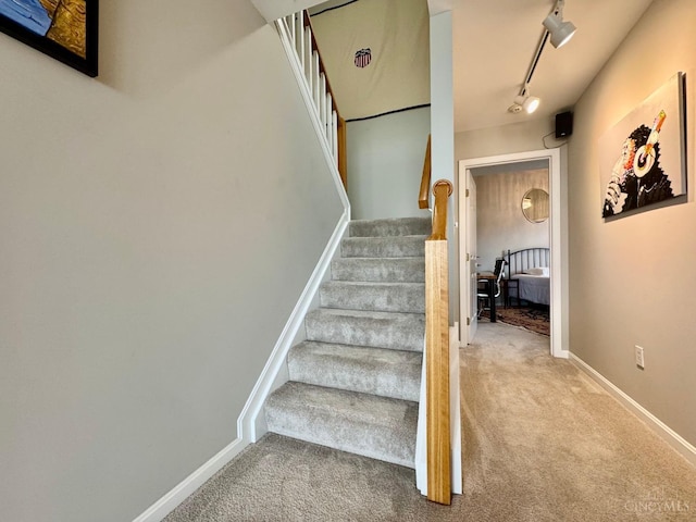 937 Monastery Unit B, Cincinnati, OH 45202 - stairs featuring carpet floors and track lighting