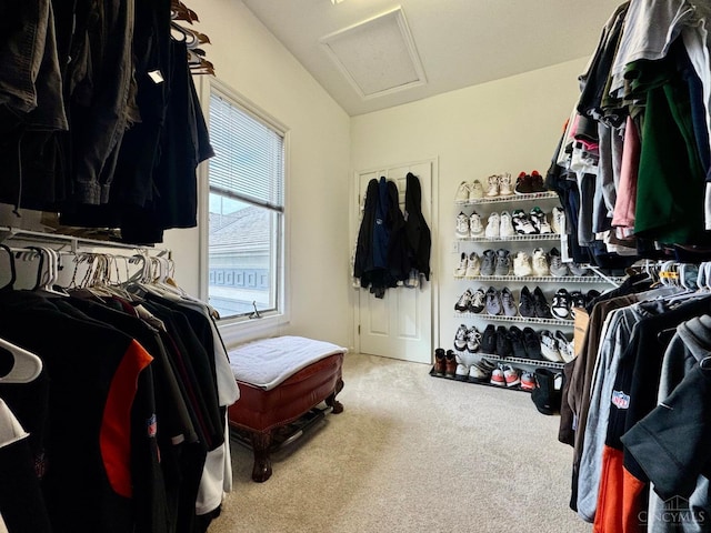 937 Monastery Unit B, Cincinnati, OH 45202 - spacious closet with attic access, carpet flooring, and vaulted ceiling