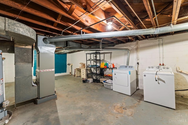 405 Hyde Park Dr, Hamilton, OH 45013 - unfinished basement with washing machine and dryer and heating unit