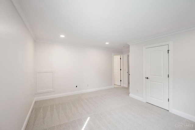 9317 E Kemper Rd, Symmes Twp, OH 45140 - spare room with ornamental molding, light carpet, and recessed lighting