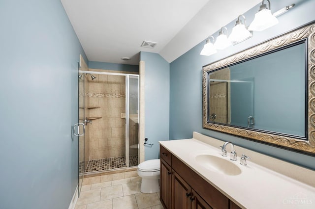 9317 E Kemper Rd, Symmes Twp, OH 45140 - bathroom with vanity, a shower stall, and tile patterned flooring
