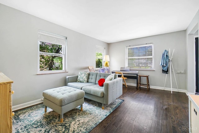 5521 Chandler St, Cincinnati, OH 45227 - living area with dark wood-style flooring and baseboards