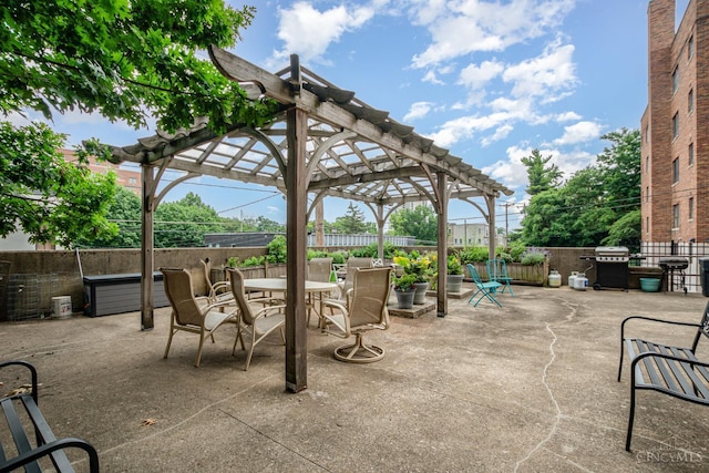 2356 Park Ave Unit 9, Cincinnati, OH 45206 - fenced backyard with a pergola, grilling area, a patio area, and outdoor dining area