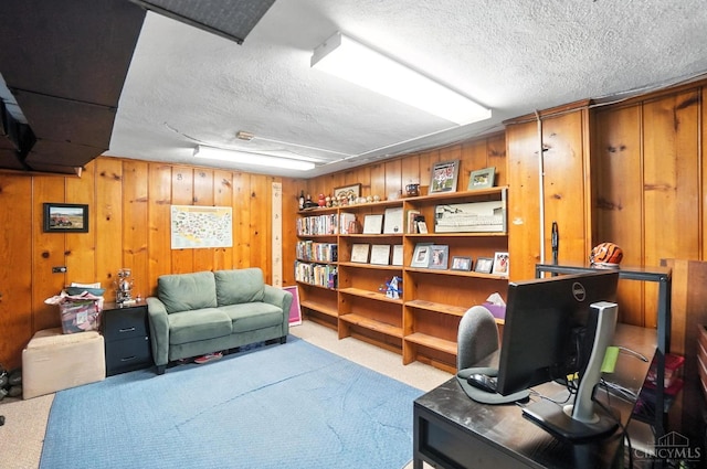 6159 Tulane Rd, Cincinnati, OH 45212 - carpeted office space featuring a textured ceiling and wood walls