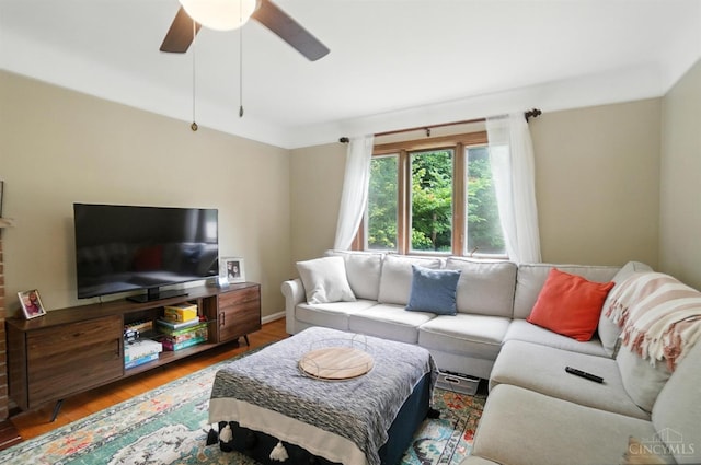 6159 Tulane Rd, Cincinnati, OH 45212 - living area featuring a ceiling fan and wood finished floors