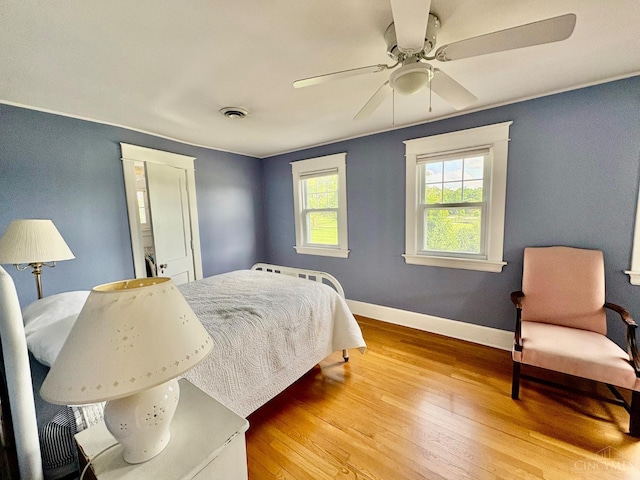 2617 Milton Rd, Middletown, OH 45042 - bedroom with light wood-style flooring and a ceiling fan