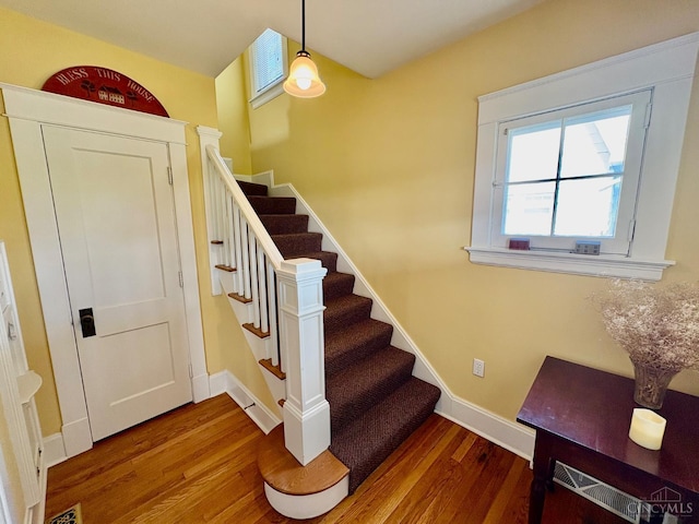 2617 Milton Rd, Middletown, OH 45042 - stairs featuring wood finished floors and baseboards
