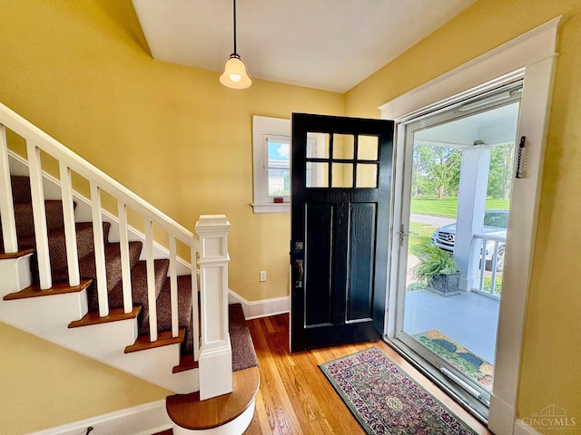 2617 Milton Rd, Middletown, OH 45042 - foyer featuring wood finished floors and stairs