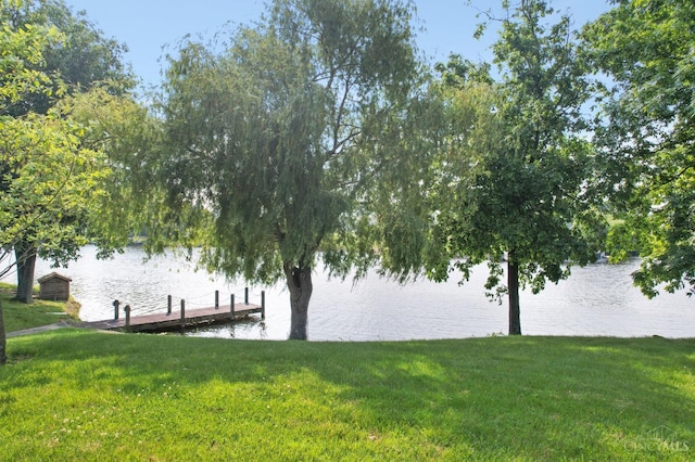 440 Waynoka Dr, Franklin Twp, OH 45171 - dock area featuring a water view and a lawn