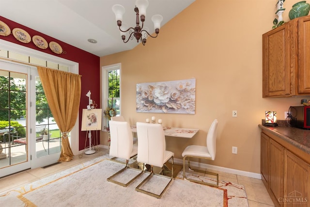 440 Waynoka Dr, Franklin Twp, OH 45171 - dining space with light tile patterned floors and a chandelier