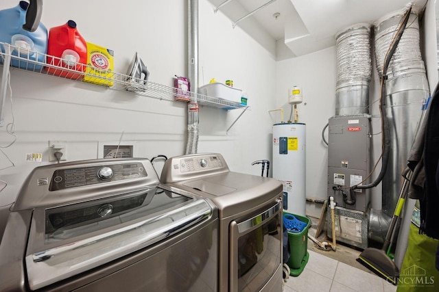 1150 Vine St Unit 15, Cincinnati, OH 45202 - laundry room with separate washer and dryer, water heater, and light tile patterned floors
