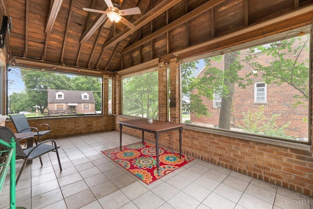 2950 Sheldon Ave, Cincinnati, OH 45239 - sunroom with ceiling fan and vaulted ceiling