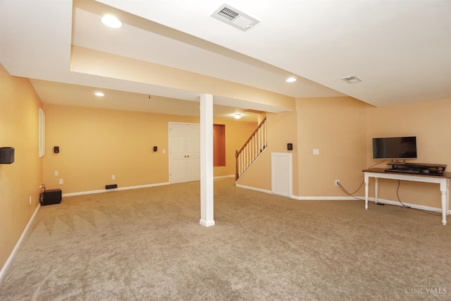 3779 Windyhollow Way, Mason, OH 45040 - finished basement featuring carpet flooring, stairs, and recessed lighting