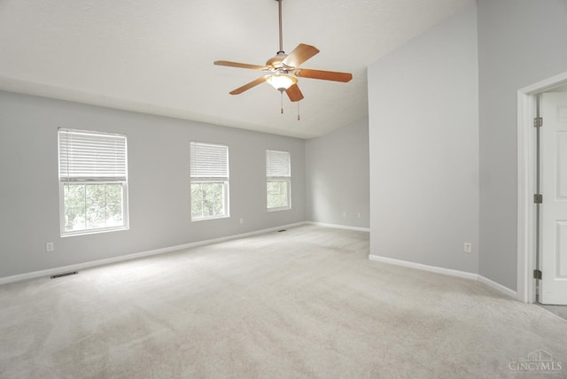3779 Windyhollow Way, Mason, OH 45040 - carpeted empty room featuring plenty of natural light, a ceiling fan, and lofted ceiling