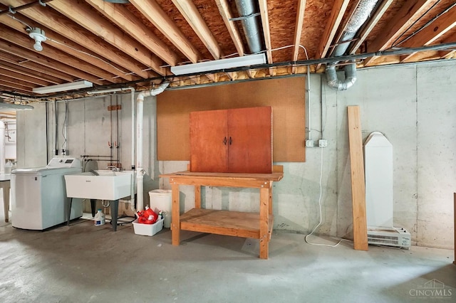 3057 Fox Den Ln, Anderson Twp, OH 45244 - unfinished basement featuring a sink and separate washer and dryer