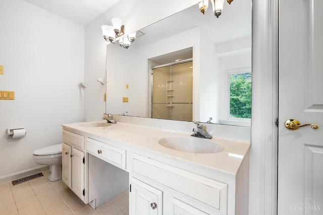 3057 Fox Den Ln, Anderson Twp, OH 45244 - bathroom featuring a shower stall, double vanity, and tile patterned floors