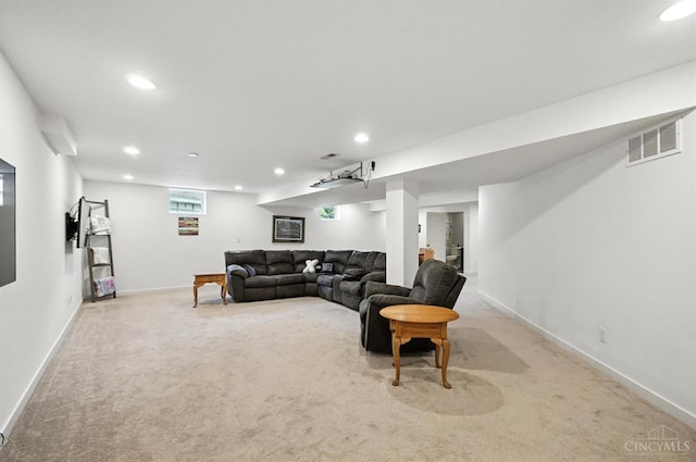 10285 Plantation Pointe Dr, Symmes Twp, OH 45140 - living area featuring light colored carpet and recessed lighting