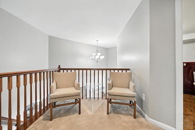 10285 Plantation Pointe Dr, Symmes Twp, OH 45140 - sitting room with a chandelier and carpet floors