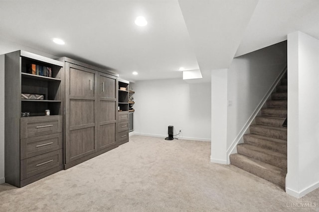 10285 Plantation Pointe Dr, Symmes Twp, OH 45140 - finished basement with light colored carpet, recessed lighting, and stairway