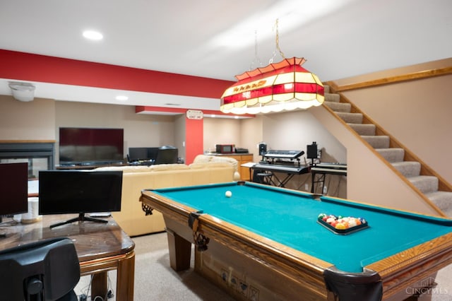 1662 W Kemper Rd, Springfield Twp, OH 45240 - game room featuring carpet, recessed lighting, and billiards