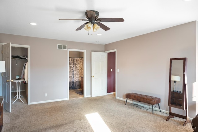 1662 W Kemper Rd, Springfield Twp, OH 45240 - unfurnished bedroom with carpet flooring, a spacious closet, a closet, recessed lighting, and ensuite bath