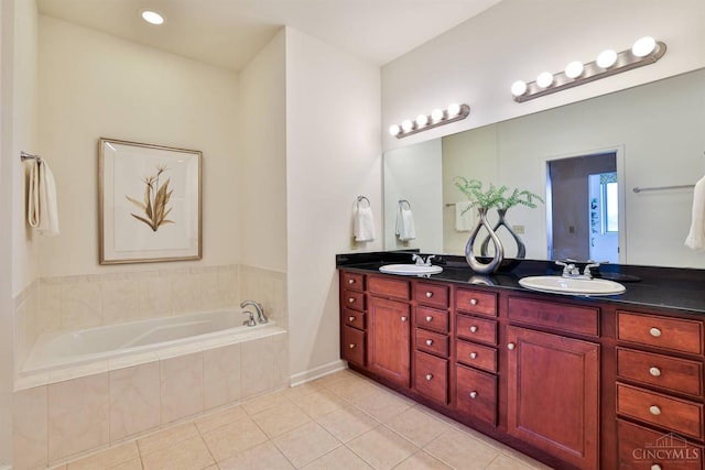 400 Pike St Unit 921, Cincinnati, OH 45202 - full bath featuring double vanity, tile patterned floors, and a bath