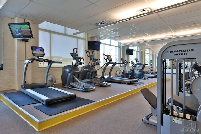 400 Pike St Unit 921, Cincinnati, OH 45202 - workout area with a paneled ceiling