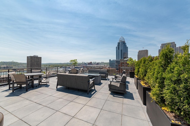 400 Pike St Unit 921, Cincinnati, OH 45202 - view of patio featuring an outdoor living space, a view of city, and outdoor dining area