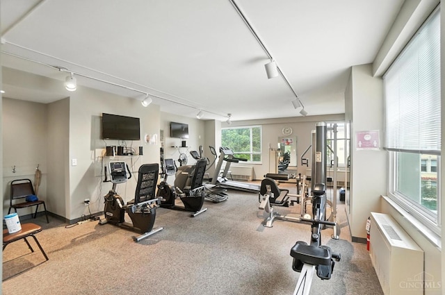 2401 Ingleside Ave Unit 8D, Cincinnati, OH 45206 - gym featuring rail lighting and baseboards
