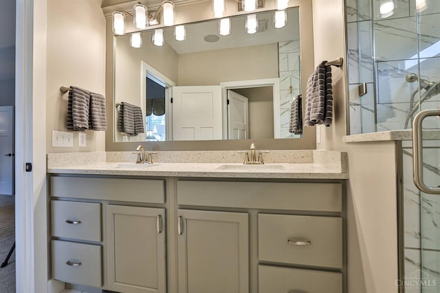 1439 Legacy Ct, Troy, OH 45373 - full bath featuring double vanity and a marble finish shower