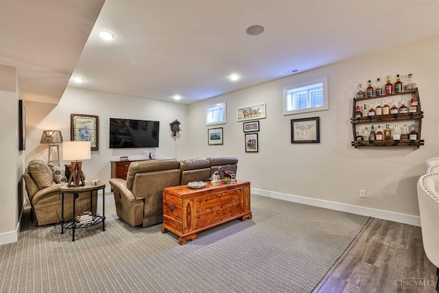 1439 Legacy Ct, Troy, OH 45373 - living area featuring recessed lighting and wood finished floors
