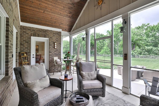 1439 Legacy Ct, Troy, OH 45373 - sunroom featuring vaulted ceiling and an outdoor living space