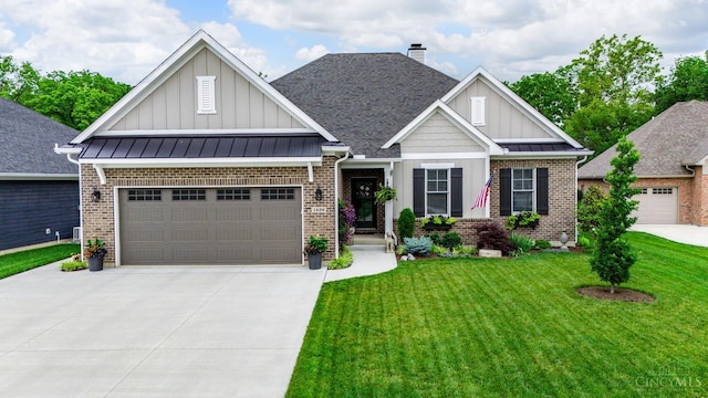 1439 Legacy Ct, Troy, OH 45373 - craftsman house with board and batten siding, concrete driveway, brick siding, and a front yard
