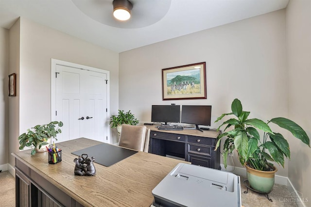 1439 Legacy Ct, Troy, OH 45373 - home office with carpet floors and ceiling fan