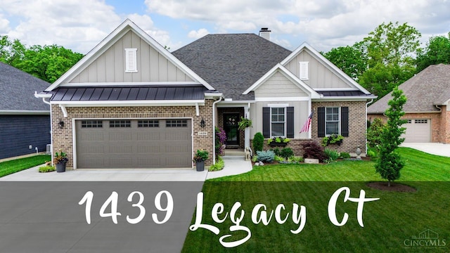 1439 Legacy Ct, Troy, OH 45373 - craftsman inspired home featuring board and batten siding, concrete driveway, and brick siding