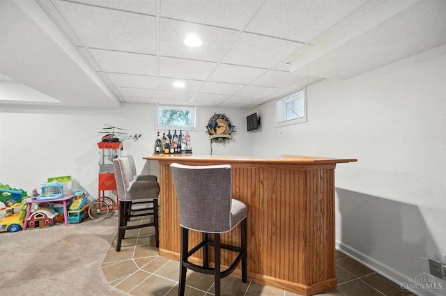 4870 Highland Oaks Dr, Green Twp, OH 45248 - indoor dry bar with plenty of natural light and recessed lighting
