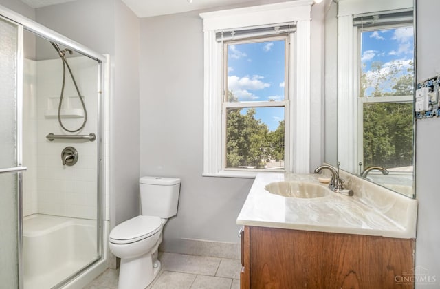 197 Millville, Hamilton, OH 45013 - bathroom with vanity, a shower stall, and tile patterned flooring