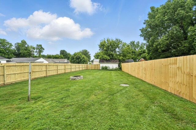 668 Shawhan Rd, Union Twp, OH 45065 - fenced backyard with a fire pit