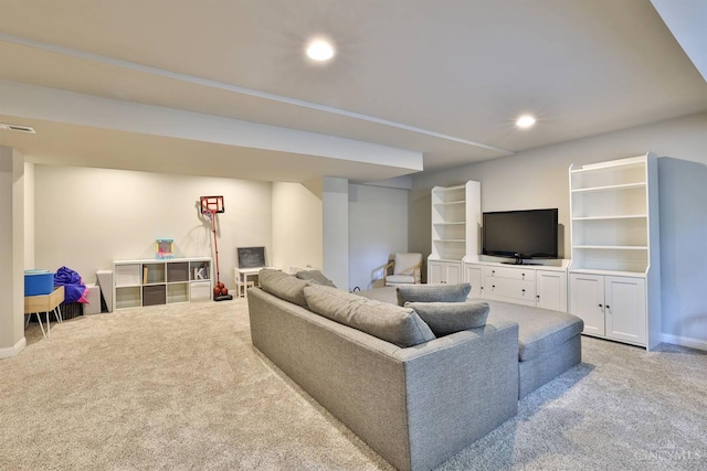 6352 Copperleaf Ln, Miami Twp, OH 45140 - living area featuring carpet floors and recessed lighting