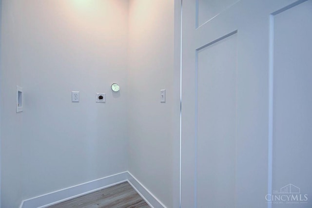 3104 Celeron Ave, Cincinnati, OH 45209 - laundry room with hookup for an electric dryer, wood finished floors, and washer hookup