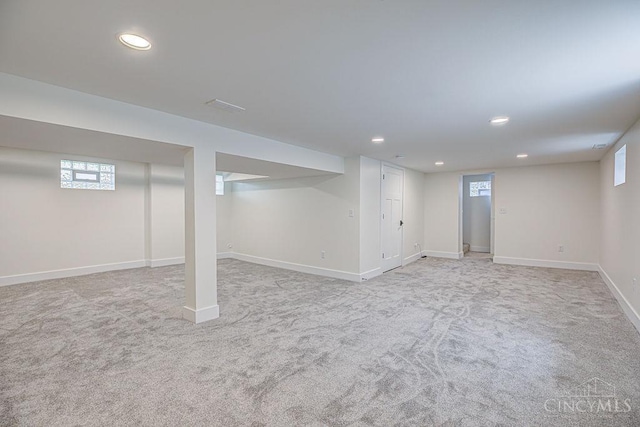 3104 Celeron Ave, Cincinnati, OH 45209 - basement with recessed lighting and light carpet