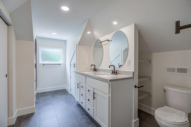 3104 Celeron Ave, Cincinnati, OH 45209 - bathroom featuring double vanity, tile patterned flooring, and recessed lighting