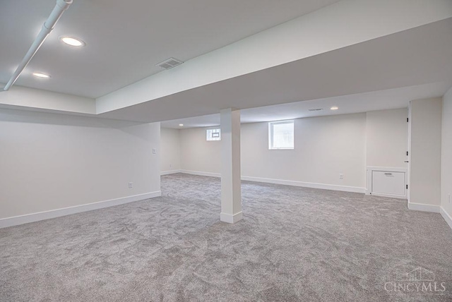 3104 Celeron Ave, Cincinnati, OH 45209 - basement with carpet and recessed lighting
