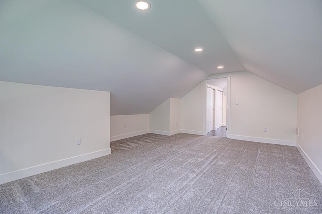 3104 Celeron Ave, Cincinnati, OH 45209 - additional living space with lofted ceiling, carpet flooring, and recessed lighting
