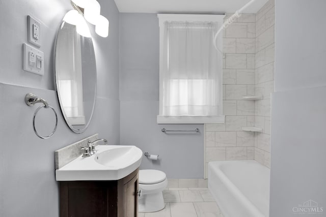 3459 Alta Vista Ave, Cheviot, OH 45211 - bathroom featuring vanity, marble look tiles, and tub / shower combination