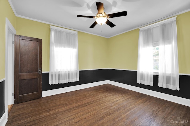 3459 Alta Vista Ave, Cheviot, OH 45211 - spare room featuring wood finished floors, ceiling fan, and crown molding