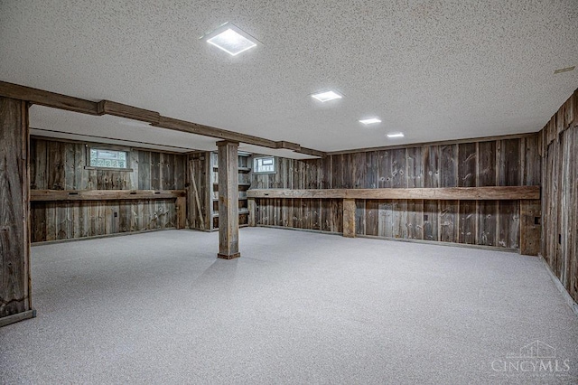 2974 Acer Ct, Ross Twp, OH 45013 - below grade area featuring wood walls and a textured ceiling